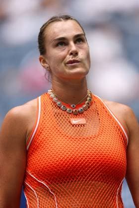 Aryna Sabalenka of Belarus looks frustrated 2026 US Open, Day Two, USTA Billie Jean King National Tennis Center, New York, USA - 31 Aug 2026New York USTA Billie Jean King National T New York (NY) United States of America EDITORIAL USE ONLY No use with unauthorised audio, video, data, fixture lists, club league logos or live services. Online in-match use limited to 120 images, no video emulation. No use in betting, games or single club league player publications. Copyright: xEllaxLing Shutterstockx 17124549k