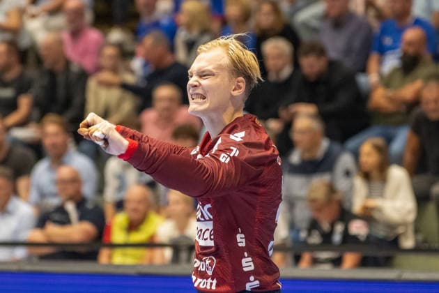 Simon Moeller (SG Flensburg Handewitt, 30) bejubelt eine seiner gelungenen Paraden. Bergischer HC vs. SG Flensburg-Handewitt, Handball, Opel HBL, 02. Spieltag, Saison 2026 2027, 02.09.2026 Bergischer HC vs. SG Flensburg-Handewitt, Handball, Opel HBL, 02. Spieltag, Saison 2026 2027, 02.09.2026 Wuppertal Copyright: xEibner-Pressefoto ThomasxHaeslerx EP_THR
