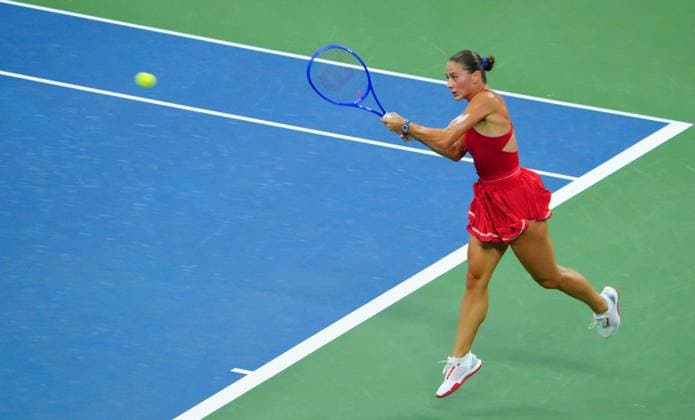 Marta Kostyuk in second round action 2026 US Open, Day Four, USTA Billie Jean King National Tennis Center, New York, USA - 02 Sep 2026New York USTA Billie Jean King National T New York (NY) United States of America EDITORIAL USE ONLY No use with unauthorised audio, video, data, fixture lists, club league logos or live services. Online in-match use limited to 120 images, no video emulation. No use in betting, games or single club league player publications. Copyright: xJavierxGarcia Shutterstockx 17124553bv
