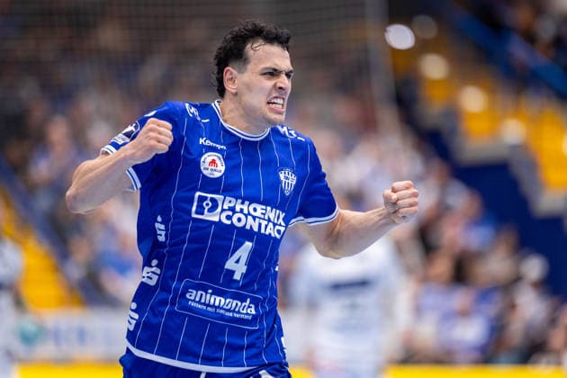 Samuel Zehnder (TBV Lemgo Lippe, 04) jubelt ueber einen Torerfolg GER, TBV Lemgo Lippe vs. HSG Wetzlar, Handball, 1. Bundesliga, 2. Spieltag, Spielzeit 2026 2027, 03.09.2026 GER, TBV Lemgo Lippe vs. HSG Wetzlar, Handball, 1. Bundesliga, 2. Spieltag, Spielzeit 2026 2027, 03.09.2026 Lemgo Copyright: xEibner-Pressefoto JanxRollingerx EP_JSK
