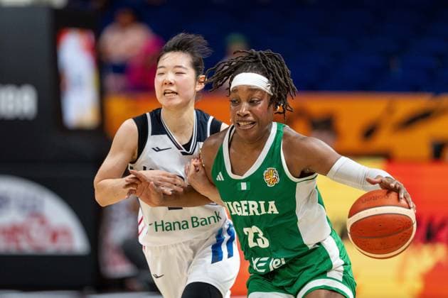 Rita Igbokwe (Nigeria, 32) im Dribbling, Yeeun Heo (Korea, 02), GER, Korea vs. Nigeria, Basketball, FIBA Women s World Cup 2026, Gruppenphase, Spieltag 1, 04.09.2026 GER, Korea vs. Nigeria, Basketball, FIBA Women s World Cup 2026, Spieltag 1, 04.09.2026 Berlin Copyright: xEibner-Pressefoto MaxxVincenx EP_MVN