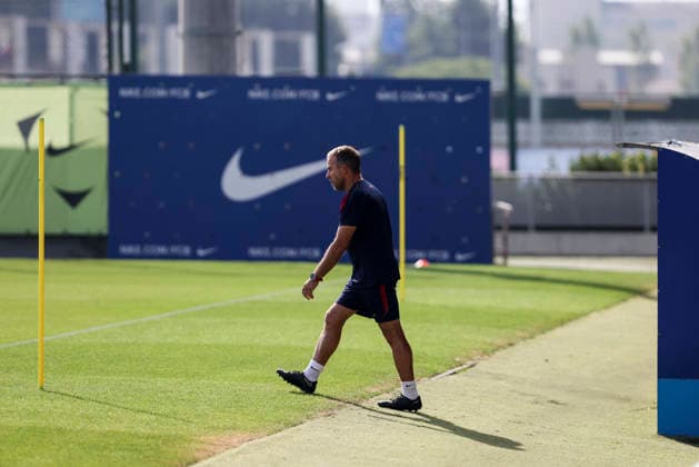 September 5, 2026, Sant Joan Despi, Barcelona, Spain: Hansi Flick, head coach during the training day of FC Barcelona, Barca ahead the Spanish League, Laliga EA Sports, football match against Valencia CF at Ciudad Esportiva Joan Gamper on September 05, 2026 in Sant Joan Despi, Barcelona, Spain. Sant Joan Despi Spain - ZUMAa181 20260905_zaa_a181_010 Copyright: xJavierxBorregox