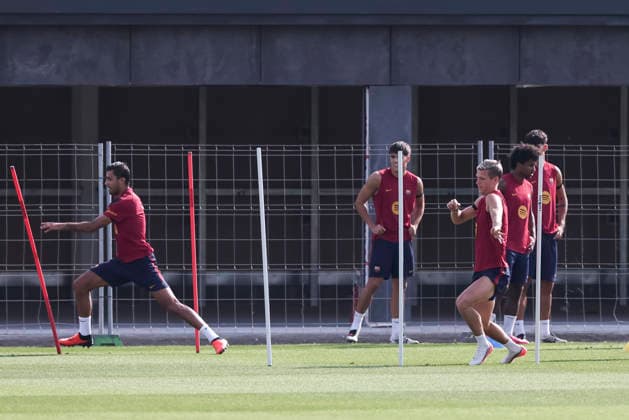 September 5, 2026, Sant Joan Despi, Barcelona, Spain: Rodri and Dani Olmo during the training day of FC Barcelona, Barca ahead the Spanish League, Laliga EA Sports, football match against Valencia CF at Ciudad Esportiva Joan Gamper on September 05, 2026 in Sant Joan Despi, Barcelona, Spain. FC Barcelona Training And press conference, PK, Pressekonferenz - LaLiga EA Sports - ZUMAa181 20260905_zaa_a181_016 Copyright: xJavierxBorregox