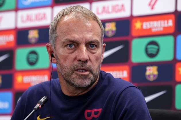 September 5, 2026, Sant Joan Despi, Barcelona, Spain: Hansi Flick, head coach of FC Barcelona, Barca attends his press conference, PK, Pressekonferenz during the training day of FC Barcelona ahead the Spanish League, LaLiga EA Sports, football match against Valencia CF at Ciudad Esportiva Joan Gamper on September 05, 2026 in Sant Joan Despi, Barcelona, Spain. Sant Joan Despi Spain - ZUMAa181 20260905_zaa_a181_037 Copyright: xJavierxBorregox