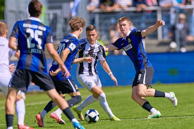 Fabio Lohei (SV Eintracht-Trier 05, 20), Sasa Maksimovic (VfR Aalen, 07), Christopher Waehling (SV Eintracht-Trier 05, 08) VfR Aalen vs. SV Eintracht-Trier, Fussball, Regionalliga Suedwest - Herren, 5. Spieltag, Spielzeit 2026 2027, 05.09.2026 VfR Aalen vs. SV Eintracht-Trier, Fussball, Regionalliga Suedwest - Herren, 5. Spieltag, Spielzeit 2026 2027, 05.09.2026 Aalen Copyright: xEibner-Pressefoto GeraldxOelze-dexStoppanyx EP_ODS