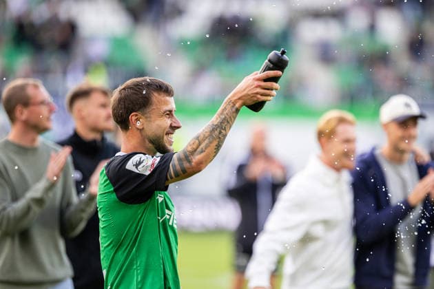 Louis Kolbe (SC Preussen Muenster, 02) jubelt nach Spielende ueber den 2:1 Sieg GER, SC Preussen Muenster vs. TSV Havelse, Fussball, 3. Liga, 4. Spieltag, Spielzeit 2026 2027, 05.09.2026 DFL Regulations prohibit any use of photographers as image sequences and or quasi-video. GER, SC Preussen Muenster vs. TSV Havelse, Fussball, 3. Liga, 4. Spieltag, Spielzeit 2026 2027, 05.09.2026 Muenster Copyright: xEibner-Pressefoto JanxRollingerx EP_JSK