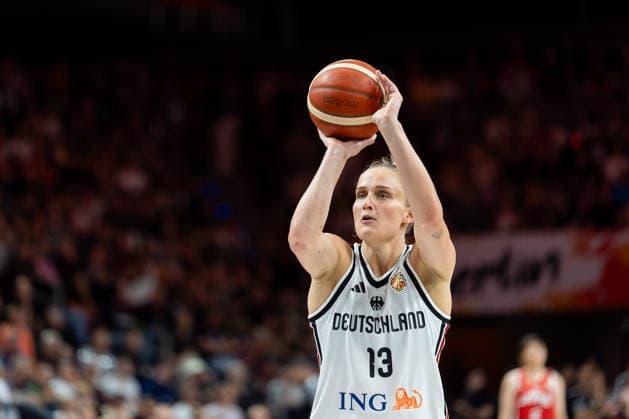 Leonie Fiebich (Deutschland, 13) beim Freiwurf, GER, Deutschland vs. Japan, Basketball, FIBA Women s World Cup 2026, Gruppenphase, Spieltag 2, 05.09.2026 GER, Deutschland vs. Japan, Basketball, FIBA Women s World Cup 2026, Gruppenphase, Spieltag 2, 05.09.2026 Berlin Copyright: xEibner-Pressefoto MaxxVincenx EP_MVN