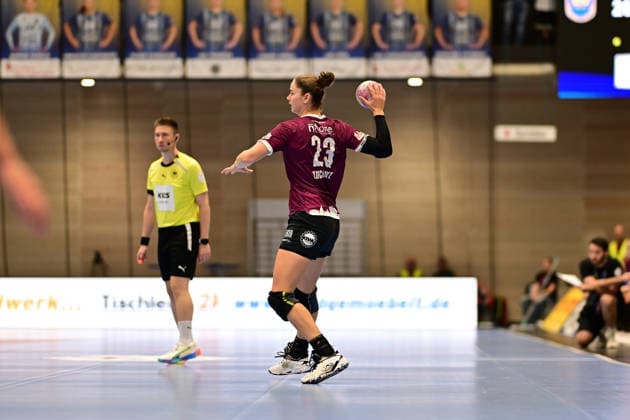 Handball I Frauen I Saison 2026-2027 I Bundesliga I 2. Spieltag I Buxtehuder SV - HC Leipzig I 05.09.2026 Einzelfoto, Freisteller, Einzelbild, Cut-out, isoliertes Motiv, Sportaufnahme, Nahaufnahme, freigestellt, freigestellte Aufnahme, Aufnahme, Einzeln: Marlene Tucholke (23, HC Leipzig) Buxtehude Halle Nord (Neu) Niedersachsen Deutschland Copyright: xLobeca FelixxWeißbergx