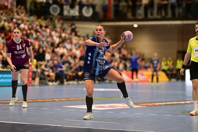 Handball I Frauen I Saison 2026-2027 I Bundesliga I 2. Spieltag I Buxtehuder SV - HC Leipzig I 05.09.2026 Einzelfoto, Freisteller, Einzelbild, Cut-out, isoliertes Motiv, Sportaufnahme, Nahaufnahme, freigestellt, freigestellte Aufnahme, Aufnahme, Einzeln: Maj Nielsen (5, Buxtehuder Sportverein) Buxtehude Halle Nord (Neu) Niedersachsen Deutschland Copyright: xLobeca FelixxWeißbergx