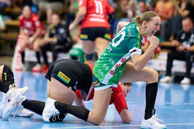 Matilda Ehlert (Frisch Auf Goeppingen, 10) bejubelt ihren Treffer FRISCH AUF Goeppingen vs. BSV Sachsen Zwickau, Handball, ALSCO Handball Bundesliga Frauen, 2. Spieltag, Spielzeit 2026 2027, 05.09.2026 FRISCH AUF Goeppingen vs. BSV Sachsen Zwickau, Handball, ALSCO Handball Bundesliga Frauen, 2. Spieltag, Spielzeit 2026 2027, 05.09.2026 Goeppingen Copyright: xEibner-Pressefoto GeraldxOelze-dexStoppanyx EP_ODS