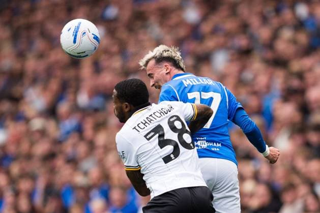 Liam Millar of Birmingham City battles in the air against Jackson Tchatchoua of Wolverhampton Wanderers for the ball Birmingham City v Wolverhampton Wanderers, EFL Sky Bet Championship, Football, St. Andrew s at Knighthead Park, Birmingham, UK - 06 Sep 2026Birmingham St. Andrew s at Knighthead Park United Kingdom EDITORIAL USE ONLY No use with unauthorised audio, video, data, fixture lists, club league logos or live services. Online in-match use limited to 120 images, no video emulation. No use in betting, games or single club league player publications. Copyright: xWiredxPhotos Shutterstockx 17137315v