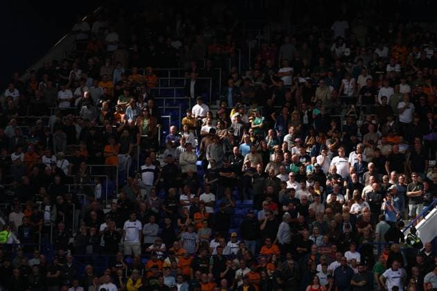 Wolverhampton Wanderers fans Birmingham City v Wolverhampton Wanderers, EFL Sky Bet Championship, Football, St. Andrew s at Knighthead Park, Birmingham, UK - 06 Sep 2026Birmingham St. Andrew s at Knighthead Park United Kingdom EDITORIAL USE ONLY No use with unauthorised audio, video, data, fixture lists, club league logos or live services. Online in-match use limited to 120 images, no video emulation. No use in betting, games or single club league player publications. Copyright: xRyanxBrowne Shutterstockx 17135036dz