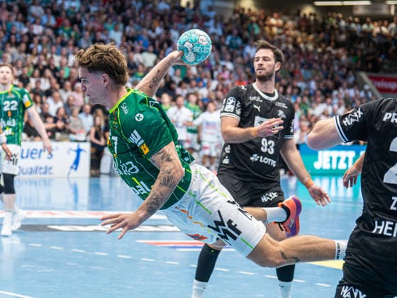Victor Kloeve (Frisch Auf Goeppingen, 07) kommt frei zum Wurf, Frisch Auf Goeppingen vs. THW Kiel, Handball, 1. Bundesliga, Herren, Spielzeit 2026 2027, 06.09.2026, Frisch Auf Goeppingen vs. THW Kiel, Handball, 1. Bundesliga, Herren, Spielzeit 2026 2027, 06.09.2026 Goeppingen Copyright: xEibner-Pressefoto MichaelxSchmidx EP_MST