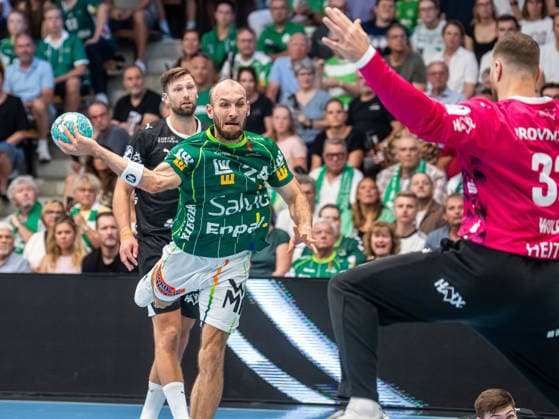 Marcel Schiller (Frisch Auf Goeppingen, 24) von aussen, Frisch Auf Goeppingen vs. THW Kiel, Handball, 1. Bundesliga, Herren, Spielzeit 2026 2027, 06.09.2026, Frisch Auf Goeppingen vs. THW Kiel, Handball, 1. Bundesliga, Herren, Spielzeit 2026 2027, 06.09.2026 Goeppingen Copyright: xEibner-Pressefoto MichaelxSchmidx EP_MST