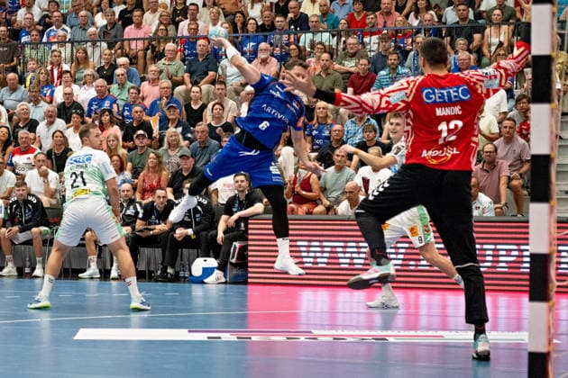 Mex Raguse (HBW Balingen Weilstetten, 06), Torwurf, HBW Balingen Weilstetten vs. SC Magdeburg, GER, Opel 1. Handball Bundesliga, Meisterschaft, Spieltag 3, Saison 2026 2027, 06.09.2026, Eibner-Pressefoto Andreas Ulmer HBW Balingen Weilstetten vs. SC Magdeburg, GER, Opel 1. Handball Bundesliga, Meisterschaft, Spieltag 3, Saison 2026 2027, 06.09.2026, Balingen Copyright: xEibner-Pressefoto AndreasxUlmerx EP_AUR