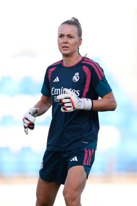 September 6, 2026, Valdebebas, Madrid, Spain: Merle Frohms of Real Madrid CF warms up during the Spanish Women League, Liga F, football match played between Real Madrid and SD Eibar at Alfredo Di Stefano stadium on September 06, 2026, in Valdebebas, Madrid, Spain. Valdebebas Spain - ZUMAa181 20260906_zaa_a181_163 Copyright: xDennisxAgyemanx