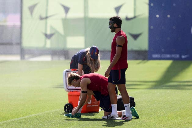 September 8, 2026, Sant Joan Despi, Barcelona, Spain: Eric Garcia and Fermin Lopez during the training day of FC Barcelona, Barca ahead UEFA Champions League 2026 27, football match against Feyenoord at Ciutat Esportiva Joan Gamper on September 08, 2026 in Sant Joan Despi, Barcelona, Spain. FC Barcelona Training And press conference, PK, Pressekonferenz - UEFA Champions League 2026 27 - ZUMAa181 20260908_zaa_a181_013 Copyright: xJavierxBorregox
