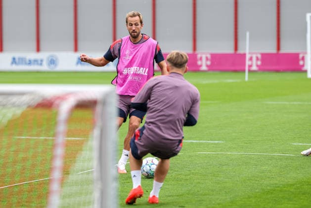 Harry Kane (FC Bayern Muenchen, 09) beim Training, GER, Abschlusstraining, FC Bayern Muenchen, Fussball, UEFA Champions League, 1. Spieltag, LigaPhase, Saison 2026 2027, 09.09.2026, GER, Abschlusstraining, FC Bayern Muenchen, Fussball, UEFA Champions League, 1. Spieltag, LigaPhase, Saison 2026 2027, 09.09.2026 Muenchen Copyright: xEibner-Pressefoto JennixMaulx EP_JML