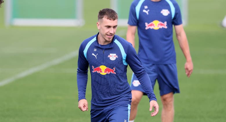 RB Leipzig - Training Champions League MD-1 Leipzig, 09.09.2026, Red Bull Akademie, Fussball, Champions League, Matchday-1, RB Leipzig , Abschlußtraining vor dem Auswärtsspiel in Como , Im Bild: Brajan Gruda . , Nur zur redaktionellen Nutzung. Only editorial use. ,