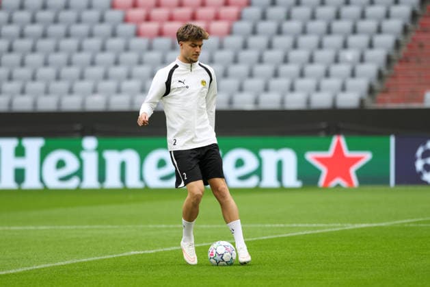 Villads Nielsen (FK Bodo Glimt, 02) beim Training, GER, Abschlusstraining und Pressekonferenz, FK Bodo Glimt, Fussball, UEFA Champions League, 1. Spieltag, LigaPhase, Saison 2026 2027, 09.09.2026, GER, Abschlusstraining und Pressekonferenz, FK Bodo Glimt, Fussball, UEFA Champions League, 1. Spieltag, LigaPhase, Saison 2026 2027, 09.09.2026 Muenchen Copyright: xEibner-Pressefoto JennixMaulx EP_JML