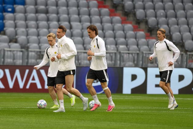 Die Spieler beim Training, GER, Abschlusstraining und Pressekonferenz, FK Bodo Glimt, Fussball, UEFA Champions League, 1. Spieltag, LigaPhase, Saison 2026 2027, 09.09.2026, GER, Abschlusstraining und Pressekonferenz, FK Bodo Glimt, Fussball, UEFA Champions League, 1. Spieltag, LigaPhase, Saison 2026 2027, 09.09.2026 Muenchen Copyright: xEibner-Pressefoto JennixMaulx EP_JML