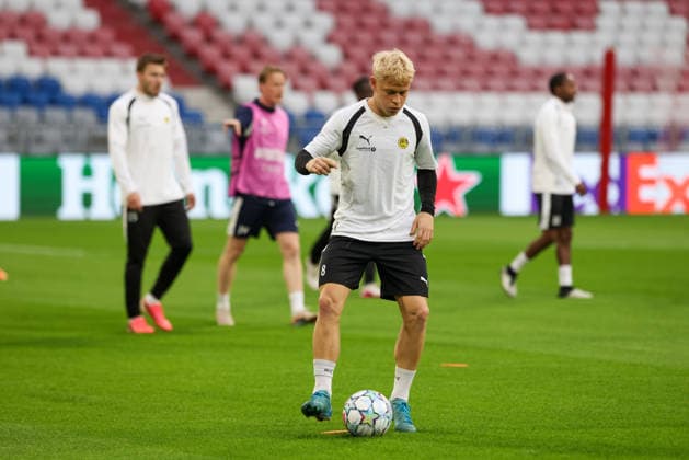 Sondre Auklend (FK Bodo Glimt, 08) beim Training, GER, Abschlusstraining und Pressekonferenz, FK Bodo Glimt, Fussball, UEFA Champions League, 1. Spieltag, LigaPhase, Saison 2026 2027, 09.09.2026, GER, Abschlusstraining und Pressekonferenz, FK Bodo Glimt, Fussball, UEFA Champions League, 1. Spieltag, LigaPhase, Saison 2026 2027, 09.09.2026 Muenchen Copyright: xEibner-Pressefoto JennixMaulx EP_JML