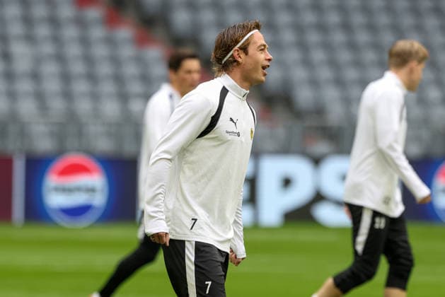 Patrick Berg (FK Bodo Glimt, 07) beim Training, GER, Abschlusstraining und Pressekonferenz, FK Bodo Glimt, Fussball, UEFA Champions League, 1. Spieltag, LigaPhase, Saison 2026 2027, 09.09.2026, GER, Abschlusstraining und Pressekonferenz, FK Bodo Glimt, Fussball, UEFA Champions League, 1. Spieltag, LigaPhase, Saison 2026 2027, 09.09.2026 Muenchen Copyright: xEibner-Pressefoto JennixMaulx EP_JML