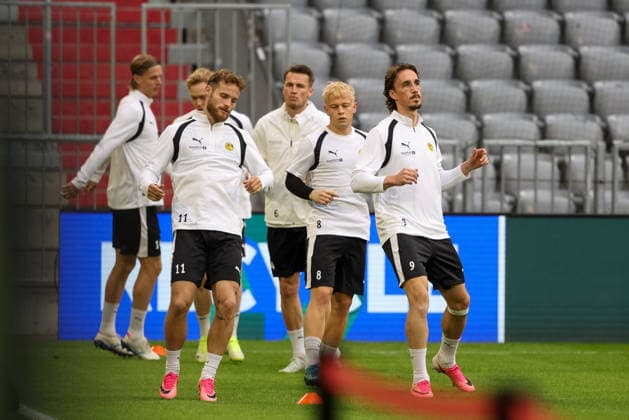 Die Spieler beim Training, GER, Abschlusstraining und Pressekonferenz, FK Bodo Glimt, Fussball, UEFA Champions League, 1. Spieltag, LigaPhase, Saison 2026 2027, 09.09.2026, GER, Abschlusstraining und Pressekonferenz, FK Bodo Glimt, Fussball, UEFA Champions League, 1. Spieltag, LigaPhase, Saison 2026 2027, 09.09.2026 Muenchen Copyright: xEibner-Pressefoto JennixMaulx EP_JML