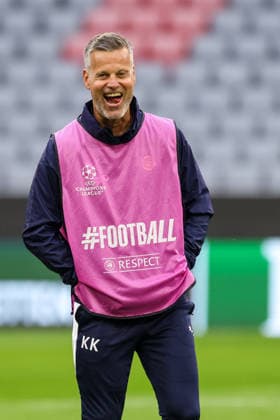 Kjetil Knutsen (FK Bodo Glimt, Chef-Trainer) lacht beim Training, GER, Abschlusstraining und Pressekonferenz, FK Bodo Glimt, Fussball, UEFA Champions League, 1. Spieltag, LigaPhase, Saison 2026 2027, 09.09.2026, GER, Abschlusstraining und Pressekonferenz, FK Bodo Glimt, Fussball, UEFA Champions League, 1. Spieltag, LigaPhase, Saison 2026 2027, 09.09.2026 Muenchen Copyright: xEibner-Pressefoto JennixMaulx EP_JML