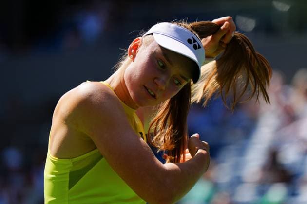 Elena Rybakina fixes her hair after her ponytail unravelled 2026 US Open, Day Eleven, USTA Billie Jean King National Tennis Center, New York, USA - 09 Sep 2026New York USTA Billie Jean King National T New York (NY) United States of America EDITORIAL USE ONLY No use with unauthorised audio, video, data, fixture lists, club league logos or live services. Online in-match use limited to 120 images, no video emulation. No use in betting, games or single club league player publications. Copyright: xJavierxGarcia Shutterstockx 17140158q