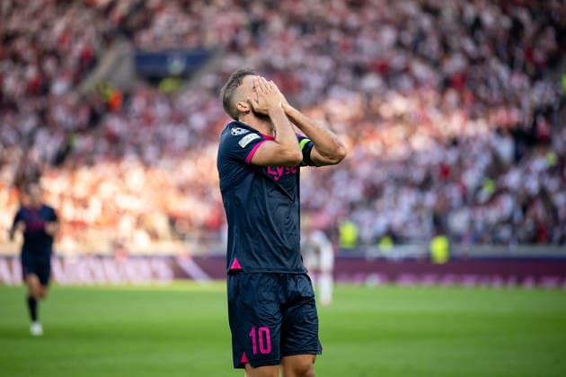 09.09.2026, GER, Fussball, Herren, UEFA Champions League, Ligaphase, 1. Spieltag, Saison 2026 2027, VfB Stuttgart vs. Viking Stavanger Zlatko Tripic ( Viking FK, 10 ) jubelt über das Tor zum 1:1, Stuttgart MHP Arena Baden-Württemberg Deutschland Copyright: xNordphoto Memmlerx