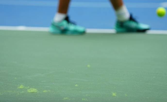 Ball fluff on the court behind Mirra Andreeva 2026 US Open, Day Eleven, USTA Billie Jean King National Tennis Center, New York, USA - 09 Sep 2026New York USTA Billie Jean King National T New York (NY) United States of America EDITORIAL USE ONLY No use with unauthorised audio, video, data, fixture lists, club league logos or live services. Online in-match use limited to 120 images, no video emulation. No use in betting, games or single club league player publications. Copyright: xJavierxGarcia Shutterstockx 17140158y