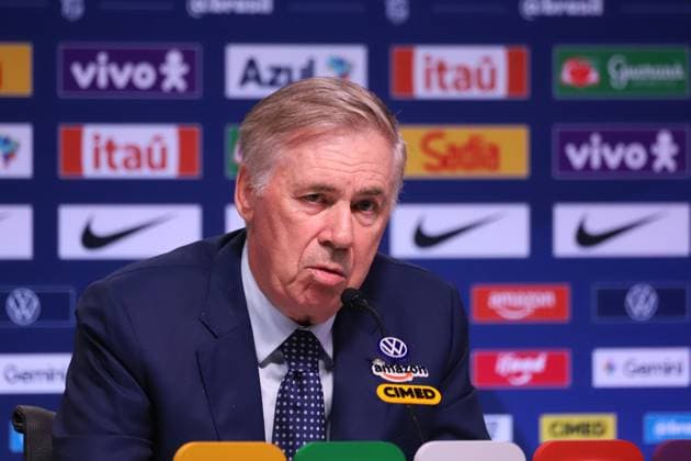 Brazilian national team, Nationalteam squad announcement for friendlies against Australia and India. Rio de Janeiro, RJ, 09.09.2026 - Football-RJ - Carlo Ancelotti, coach of the men s national football team, during the announcement of the squad for the friendlies against Australia and India, at the headquarters of the Brazilian Football Confederation - CBF, in Barra da Tijuca, west side of the city, this Wednesday, the 9th.(Foto: Charles Sholl Brazil Photo Press Brazil Photo Press) INTERNATIONAL Rio de Janeiro Tijuca Bar Rio de Janeiro Brasil Copyright: xCharlesxShollx