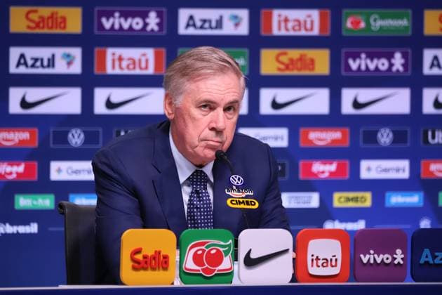 Brazilian national team, Nationalteam squad announcement for friendlies against Australia and India. Rio de Janeiro, RJ, 09.09.2026 - Football-RJ - Carlo Ancelotti, coach of the men s national football team, during the announcement of the squad for the friendlies against Australia and India, at the headquarters of the Brazilian Football Confederation - CBF, in Barra da Tijuca, west side of the city, this Wednesday, the 9th.(Foto: Charles Sholl Brazil Photo Press Brazil Photo Press) INTERNATIONAL Rio de Janeiro Tijuca Bar Rio de Janeiro Brasil Copyright: xCharlesxShollx
