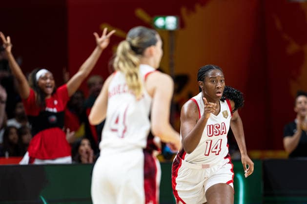 Aliyah Boston (USA, 14) jubelt Jubel, GER, USA vs. Ungarn, Basketball, FIBA Women s World Cup 2026, Viertelfinale, 10.09.2026 GER, USA vs. Ungarn, Basketball, FIBA Women s World Cup 2026, Viertelfinale, 10.09.2026 Berlin Copyright: xEibner-Pressefoto MaxxVincenx EP_MVN