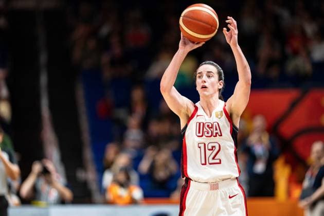 Caitlin Clark (USA, 12) beim Wurf, GER, USA vs. Ungarn, Basketball, FIBA Women s World Cup 2026, Viertelfinale, 10.09.2026 GER, USA vs. Ungarn, Basketball, FIBA Women s World Cup 2026, Viertelfinale, 10.09.2026 Berlin Copyright: xEibner-Pressefoto MaxxVincenx EP_MVN