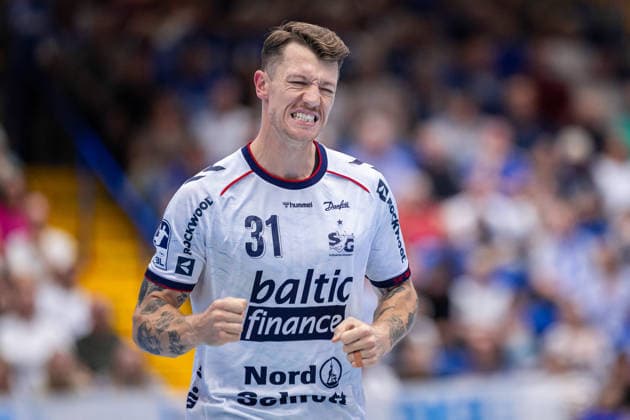 Emil Jakobsen (SG Flensburg-Handewitt, 31) jubelt nach einem Tor GER, TBV Lemgo Lippe vs. SG Flensburg-Handewitt, Handball, 1. Bundesliga, 4. Spieltag, Spielzeit 2026 2027, 10.09.2026 GER, TBV Lemgo Lippe vs. SG Flensburg-Handewitt, Handball, 1. Bundesliga, 4. Spieltag, Spielzeit 2026 2027, 10.09.2026 Lemgo Copyright: xEibner-Pressefoto JanxRollingerx EP_JSK
