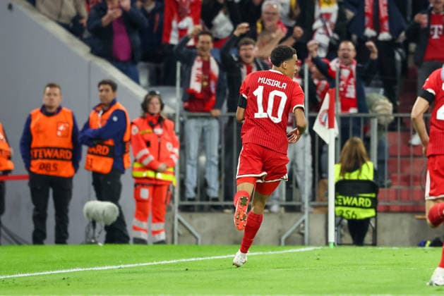 Jubel zum Tor zum 1:0 durch Jamal Musiala (FC Bayern Muenchen, 10), GER, FC Bayern Muenchen vs. FK Bodo Glimt, Fussball, UEFA Champions League, Liga-Phase, 1. Spieltag, Saison 2026 2027, 10.09.2026, GER, FC Bayern Muenchen vs. FK Bodo Glimt, Fussball, UEFA Champions League, Liga-Phase, 1. Spieltag, Saison 2026 2027, 10.09.2026 Muenchen Copyright: xEibner-Pressefoto JennixMaulx EP_JML