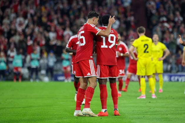 Jubel zum Tor zum 3:0 durch Alphonso Davies (FC Bayern Muenchen, 19), Aleksandar Pavlovic (FC Bayern Muenchen, 45) jubelt mit, GER, FC Bayern Muenchen vs. FK Bodo Glimt, Fussball, UEFA Champions League, Liga-Phase, 1. Spieltag, Saison 2026 2027, 10.09.2026, GER, FC Bayern Muenchen vs. FK Bodo Glimt, Fussball, UEFA Champions League, Liga-Phase, 1. Spieltag, Saison 2026 2027, 10.09.2026 Muenchen Copyright: xEibner-Pressefoto JennixMaulx EP_JML