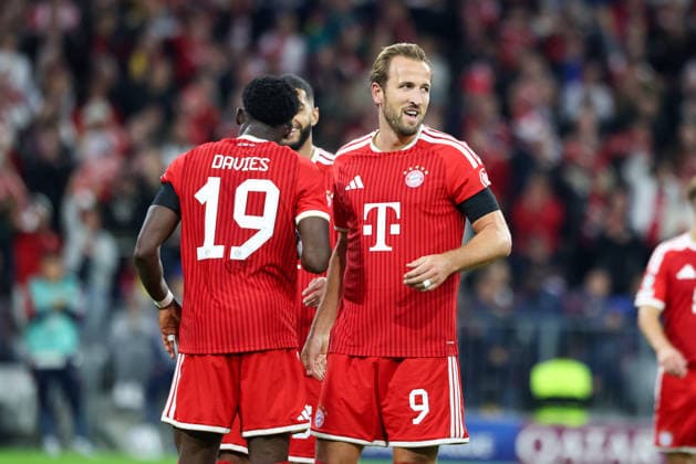 Jubel zum Tor zum 3:0 durch Alphonso Davies (FC Bayern Muenchen, 19), Harry Kane (FC Bayern Muenchen, 09) jubelt mit, GER, FC Bayern Muenchen vs. FK Bodo Glimt, Fussball, UEFA Champions League, Liga-Phase, 1. Spieltag, Saison 2026 2027, 10.09.2026, GER, FC Bayern Muenchen vs. FK Bodo Glimt, Fussball, UEFA Champions League, Liga-Phase, 1. Spieltag, Saison 2026 2027, 10.09.2026 Muenchen Copyright: xEibner-Pressefoto JennixMaulx EP_JML