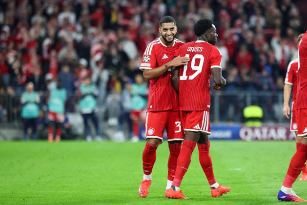 Jubel zum Tor zum 3:0 durch Alphonso Davies (FC Bayern Muenchen, 19), Ismael Saibari (FC Bayern Muenchen, 34) jubelt mit, GER, FC Bayern Muenchen vs. FK Bodo Glimt, Fussball, UEFA Champions League, Liga-Phase, 1. Spieltag, Saison 2026 2027, 10.09.2026, GER, FC Bayern Muenchen vs. FK Bodo Glimt, Fussball, UEFA Champions League, Liga-Phase, 1. Spieltag, Saison 2026 2027, 10.09.2026 Muenchen Copyright: xEibner-Pressefoto JennixMaulx EP_JML