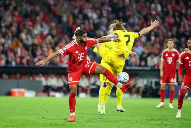 Zweikampf, Ismael Saibari (FC Bayern Muenchen, 34) mit Patrick Berg (FK Bodo Glimt, 07), GER, FC Bayern Muenchen vs. FK Bodo Glimt, Fussball, UEFA Champions League, Liga-Phase, 1. Spieltag, Saison 2026 2027, 10.09.2026, GER, FC Bayern Muenchen vs. FK Bodo Glimt, Fussball, UEFA Champions League, Liga-Phase, 1. Spieltag, Saison 2026 2027, 10.09.2026 Muenchen Copyright: xEibner-Pressefoto JennixMaulx EP_JML