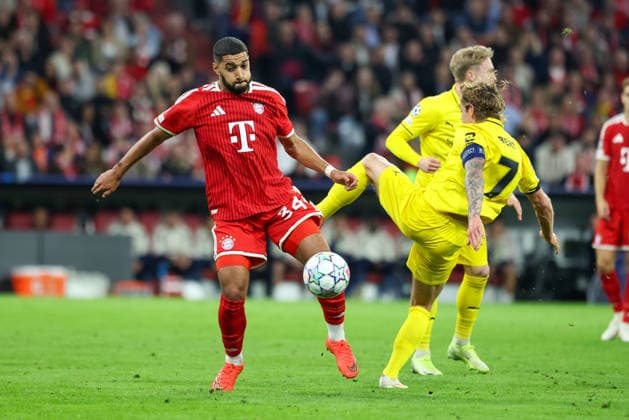 Zweikampf, Ismael Saibari (FC Bayern Muenchen, 34) mit Patrick Berg (FK Bodo Glimt, 07), GER, FC Bayern Muenchen vs. FK Bodo Glimt, Fussball, UEFA Champions League, Liga-Phase, 1. Spieltag, Saison 2026 2027, 10.09.2026, GER, FC Bayern Muenchen vs. FK Bodo Glimt, Fussball, UEFA Champions League, Liga-Phase, 1. Spieltag, Saison 2026 2027, 10.09.2026 Muenchen Copyright: xEibner-Pressefoto JennixMaulx EP_JML