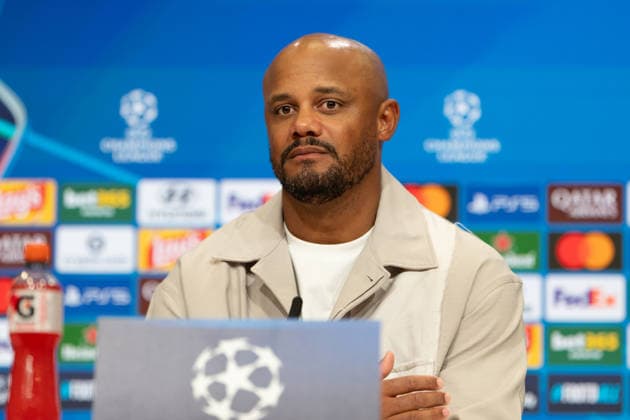 GER, Bavaria, Munich, Fussball, FC Bayern Muenchen - FK Bodo Glimt, at the Allianz Arena, Munich, Champions League, League phase, Matchday 1, September 10, 2026, from left: Vincent Kompany (FC Bayern Muenchen, Trainer), gestikuliert, im Portrait, Einzelbild, Freisteller, portrait, headshot, single image, cutout UEFA regulations prohibit any use of photographs as image sequences and or quasi-video, Copyright: HMB-Media MichaelxNibel