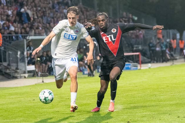Zweikampf zwischen Yannick Michaelis (F.C. Hansa Rostock, 41) und Yannick Tonye (Viktoria Koeln, 07). FC Viktoria Koeln vs. FC Hansa Rostock , Fussball, 3. Liga, 05. Spieltag, Saison 2026 2027, 11.09.2026 DFL DFB Regulations prohibit any use of Photographs as image sequences and or Quasivideo FC Viktoria Koeln vs. FC Hansa Rostock, Fussball, 3. Liga, 05. Spieltag, Saison 2026 2027, 11.09.2026 Koeln Copyright: xEibner-Pressefoto ThomasxHaeslerx EP_THR