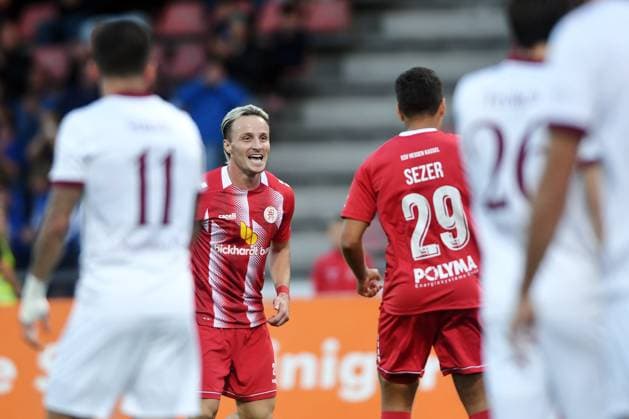 Jubel nach dem Treffer, Tor zum 1:0; Mirnes Pepic (KSV Hessen Kassel 20), Cemal Sezer (KSV Hessen Kassel 29), GER, KSV Hessen Kassel vs Kickers Offenbach, Fussball, Regionalliga Suedwest, Saison 2026-2027, 7. Spieltag, 11.09.2026, GER, Fussball, Regionalliga Suedwest - KSV Hessen Kassel vs Kickers Offenbach, 11.09.2026 Kassel Copyright: xRolandxSippelx-xEibner-Pressefotox EP_RSL