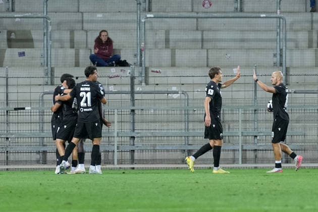 Torjubel, Emotionen, Torschuss, Abschluss, Torerfolg, Tor, Treffer , Deutschland, Fussball, Regionalliga Südwest, 7.Spieltag, 2026 2027, SC Freiburg II vs. SV Sandhausen, 11.09.2026, Dreisamstadion, Freiburg Freiburg Dreisamstadion Baden-Wuerttemberg Deutschland Copyright: xArnexAmbergx