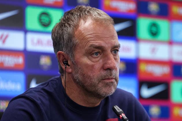 September 12, 2026, Sant Joan Despi, Barcelona, Spain: Hansi Flick, head coach of FC Barcelona, Barca attends his press conference, PK, Pressekonferenz during the training day of FC Barcelona ahead the Spanish League, LaLiga EA Sports, football match against Levante UD at Ciudad Esportiva Joan Gamper on September 12, 2026 in Sant Joan Despi, Barcelona, Spain. FC Barcelona Training And Press Conference - LaLiga EA Sports - ZUMAa181 20260912_zaa_a181_027 Copyright: xJavierxBorregox