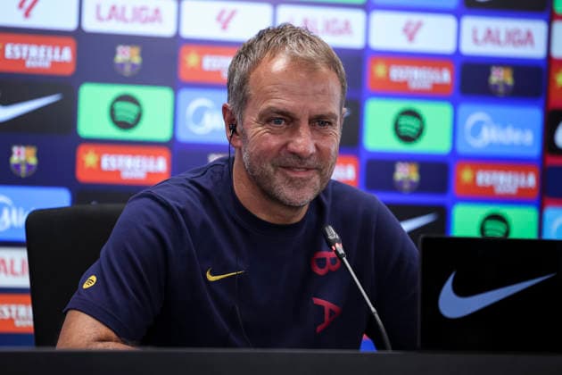 September 12, 2026, Sant Joan Despi, Barcelona, Spain: Hansi Flick, head coach of FC Barcelona, Barca attends his press conference, PK, Pressekonferenz during the training day of FC Barcelona ahead the Spanish League, LaLiga EA Sports, football match against Levante UD at Ciudad Esportiva Joan Gamper on September 12, 2026 in Sant Joan Despi, Barcelona, Spain. FC Barcelona Training And Press Conference - LaLiga EA Sports - ZUMAa181 20260912_zaa_a181_034 Copyright: xJavierxBorregox