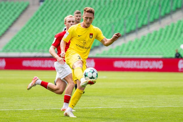 Loris Maier (SG Sonnenhof Grossaspach, 27) am Ball GER, TSV Havelse vs. SG Sonnenhof Grossaspach, Fussball, 3. Liga, 5. Spieltag, Spielzeit 2026 2027, 12.09.2026 DFL Regulations prohibit any use of photographers as image sequences and or quasi-video. GER, TSV Havelse vs. SG Sonnenhof Grossaspach, Fussball, 3. Liga, 5. Spieltag, Spielzeit 2026 2027, 12.09.2026 Hannover Copyright: xEibner-Pressefoto JanxRollingerx EP_JSK